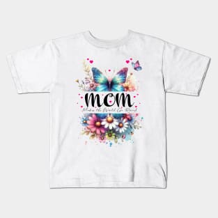 Mothers Day Gift, Flowers and Butterflies Kids T-Shirt